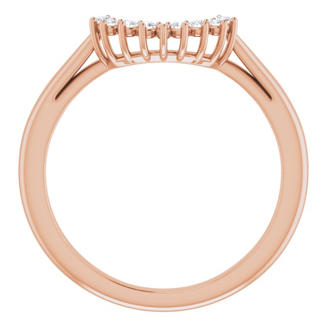 14K Rose 1/10 CTW Natural Diamond Matching Band