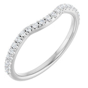 14k White 1/5 Ctw Natural Diamond Contour Band