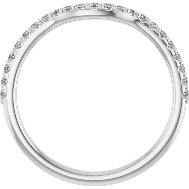 14k White 1/5 Ctw Natural Diamond Contour Band