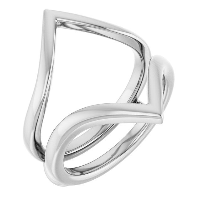 14K White Ring Guard