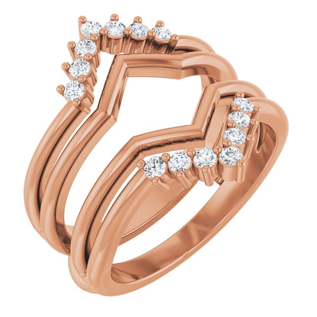 14k Rose 1/4 Ctw Lab-grown Diamond Ring Guard