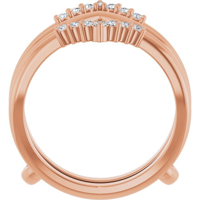 14k Rose 1/4 Ctw Lab-grown Diamond Ring Guard