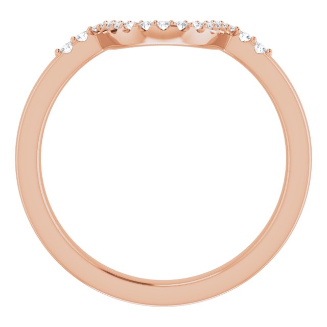 14K Rose .08 CTW Natural Diamond Matching Band