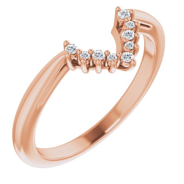 14K Rose .06 CTW Natural Diamond Matching Band