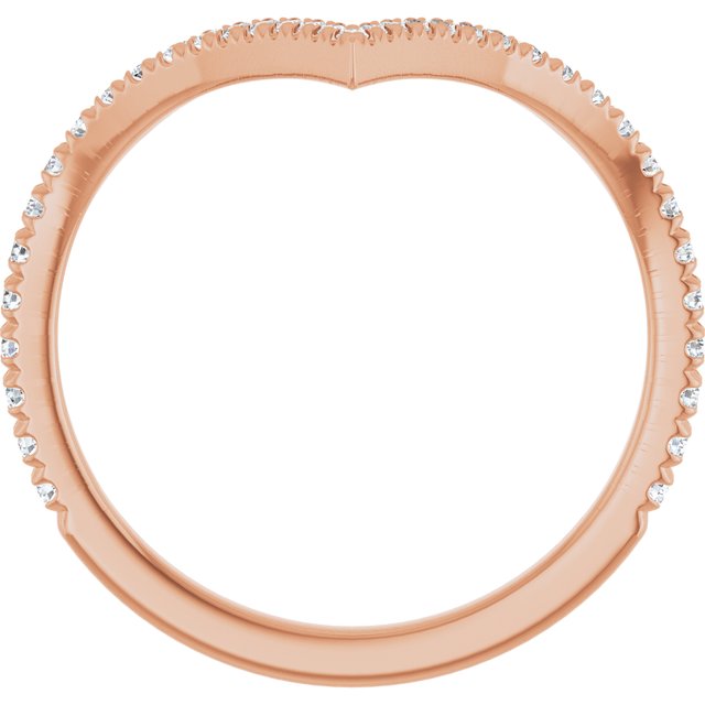 14K Rose 1/4 CTW Natural Diamond Contour Band