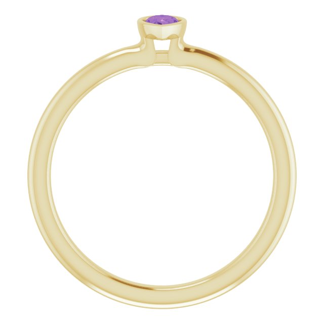 14k Yellow Natural Amethyst Stackable Ring