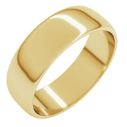 14K Yellow 6 mm Half Round Light Band Size 8.5