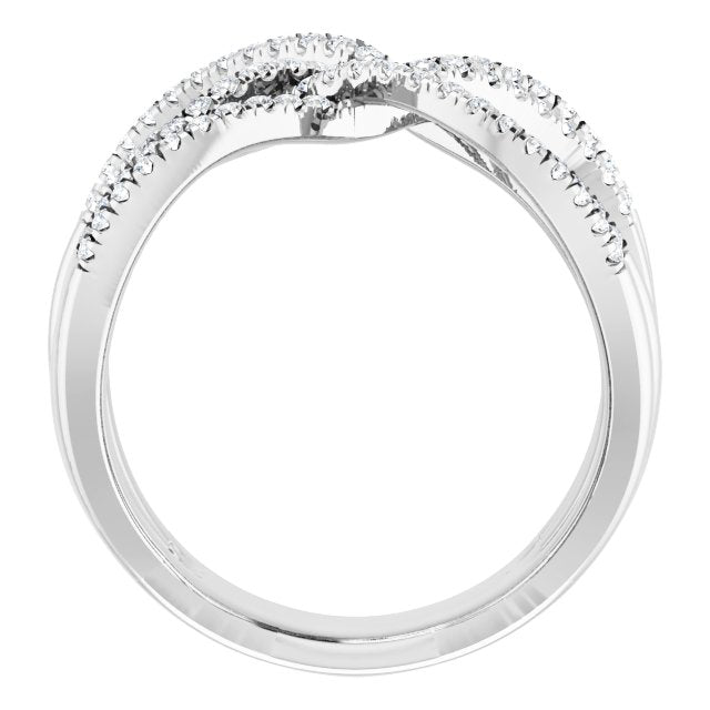 14k White 1/2 Ctw Natural Diamond Ring
