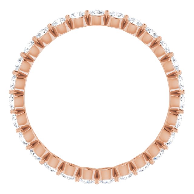 14k Rose 3/4 Ctw Natural Diamond Eternity Band Size 6