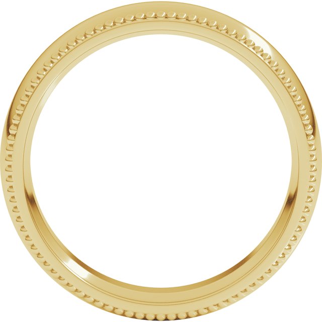14K Yellow 5 mm Beaded Comfort-Fit Band Size 9