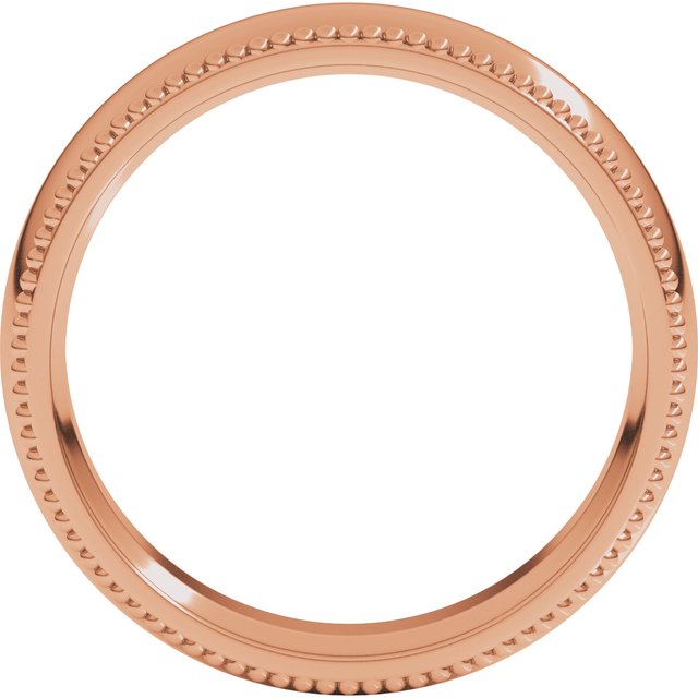 14K Rose 5 mm Beaded Comfort-Fit Band Size 9.5