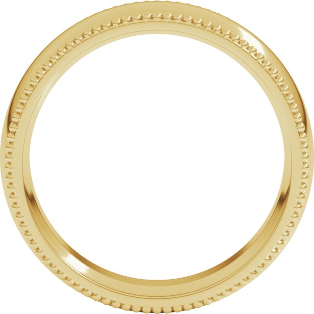 14K Yellow 6 mm Beaded Comfort-Fit Band Size 9
