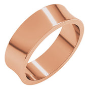 14K Rose 6 mm Concave Light Band Size 10