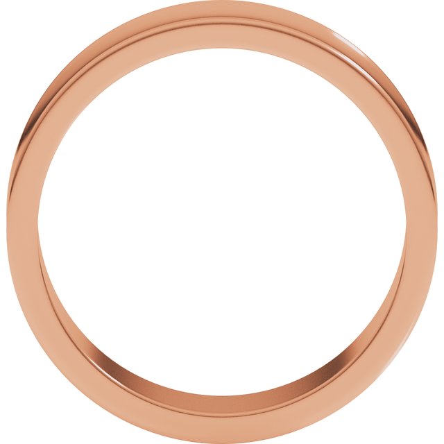 14K Rose 6 mm Concave Light Band Size 10