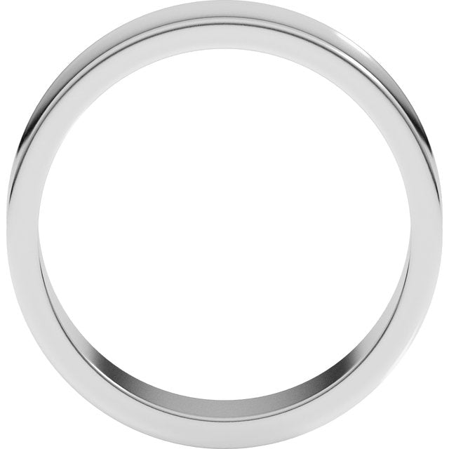 14K White 6 mm Concave Light Band Size 8