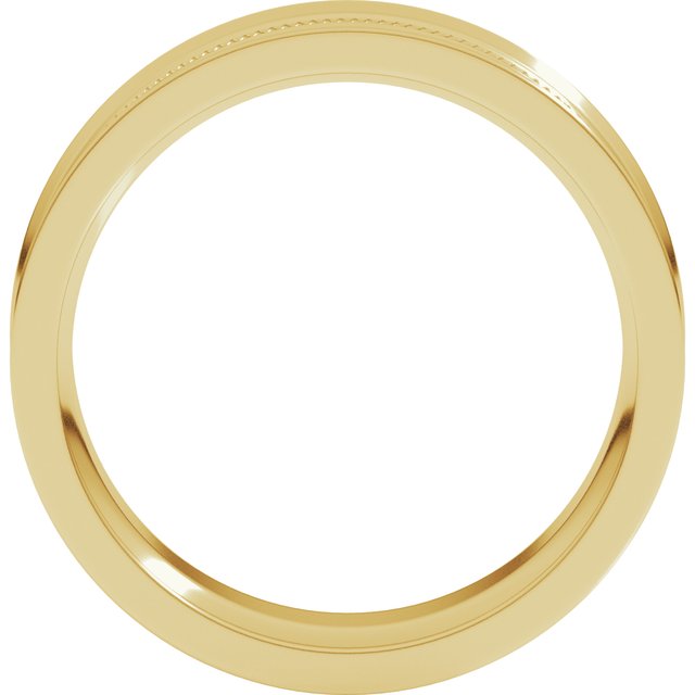 14K Yellow 6 mm Milgrain Concave with Edge Band Size 10