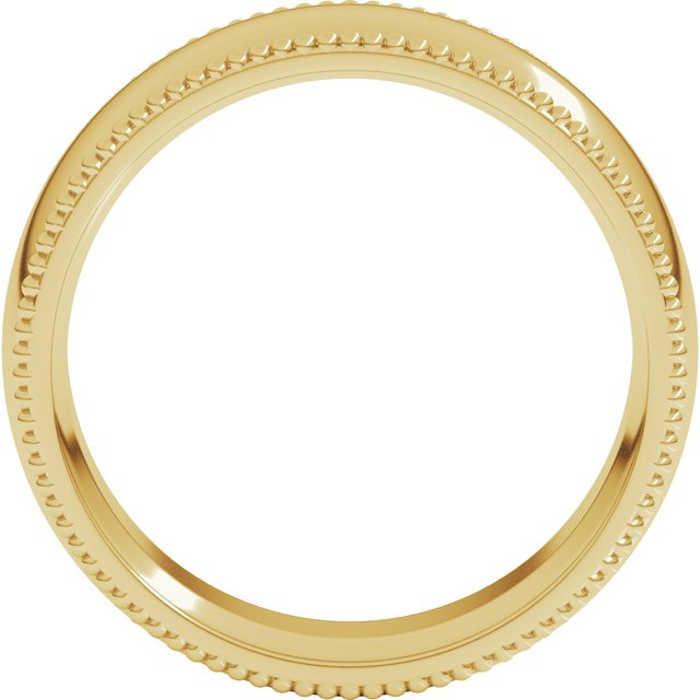 14K Yellow 7 mm Beaded Comfort-Fit Band Size 14
