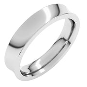 14K White 4 mm Concave Comfort Fit Band Size 9