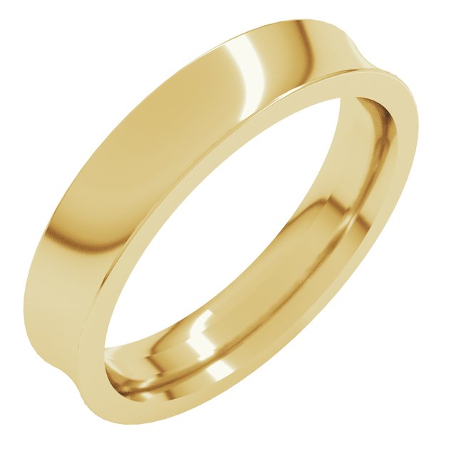 18K Yellow 4 mm Concave Comfort Fit Band Size 7