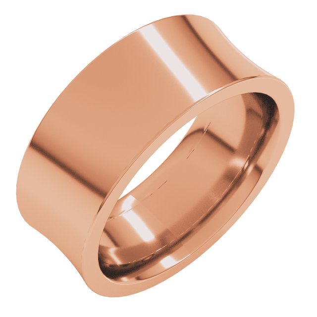 14K Rose 8 mm Concave Comfort Fit Band Size 7
