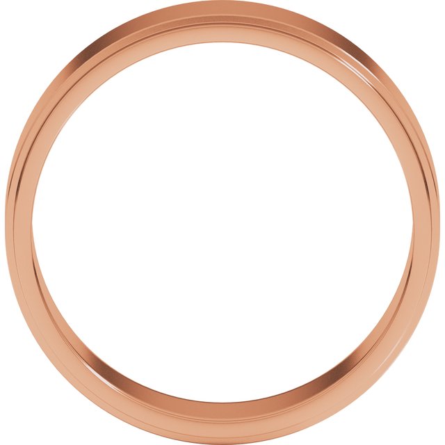 14k Rose 6 Mm Flat Edge Band Size 11.5