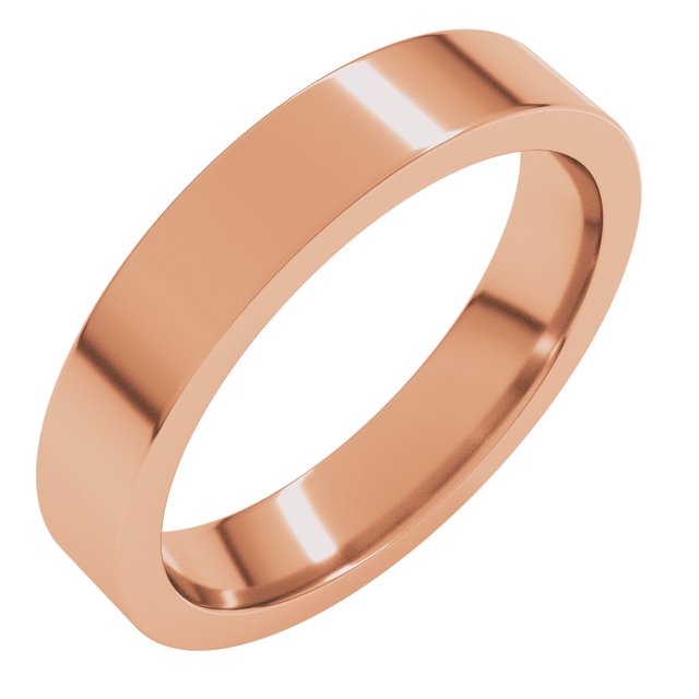 14K Rose 4 mm Flat Comfort Fit Band Size 9.5