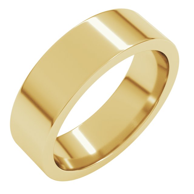 18K Yellow 6 mm Flat Comfort Fit Band Size 8.5