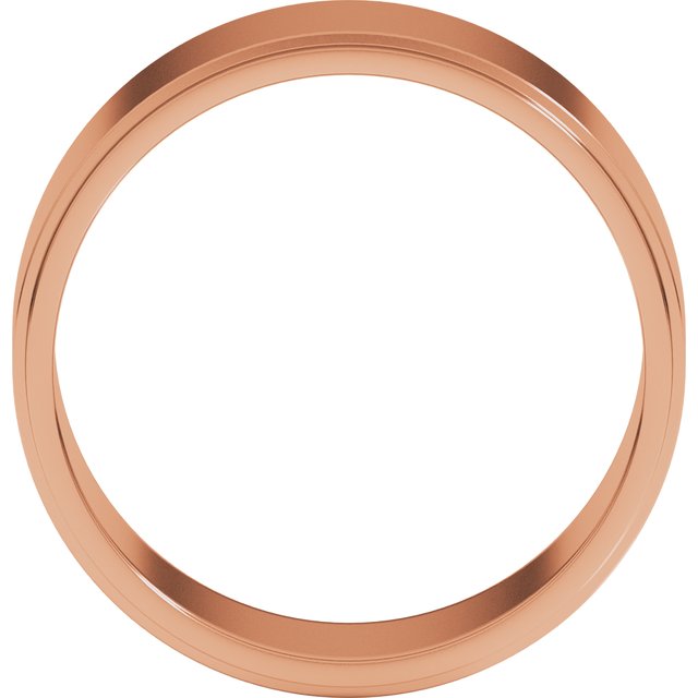 14k Rose 8 Mm Flat Edge Band Size 7.5
