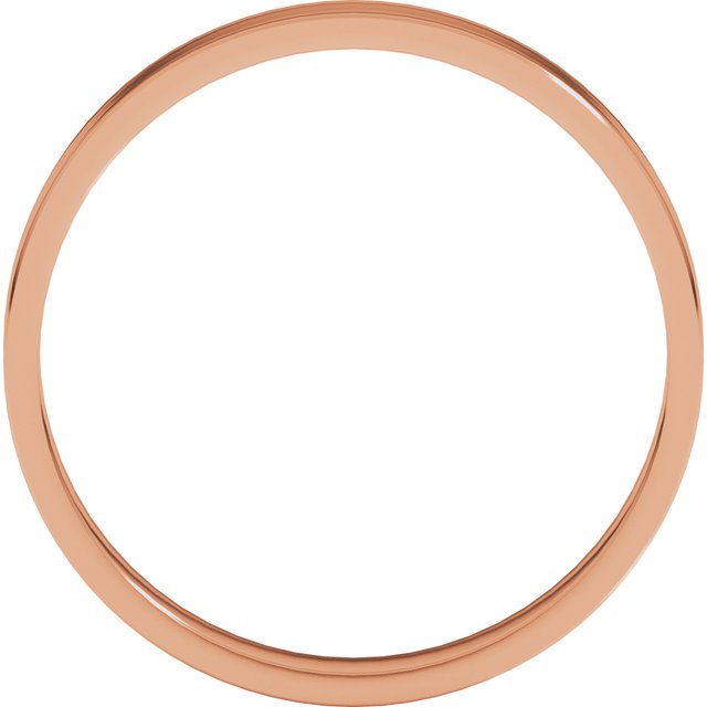 14K Rose 3 mm Flat Ultra Light Band Size 6.5