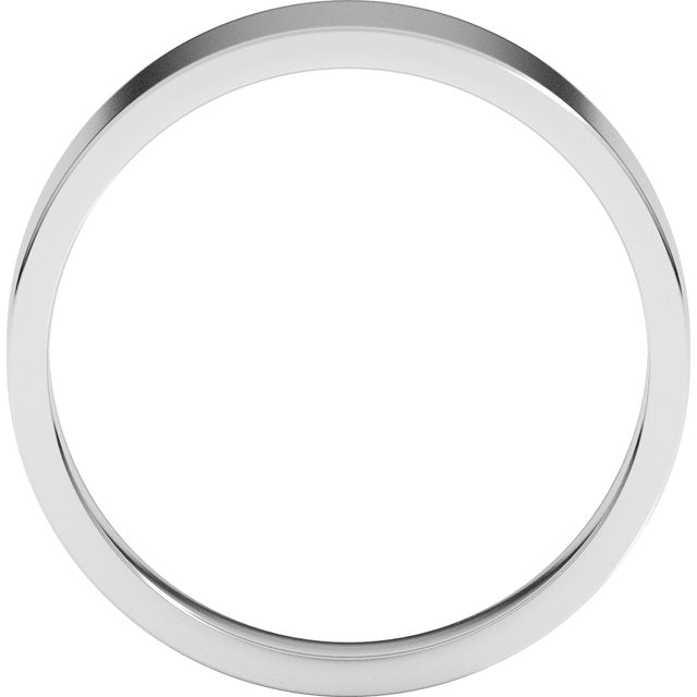 14K White 6 mm Flat Tapered Band Size 9