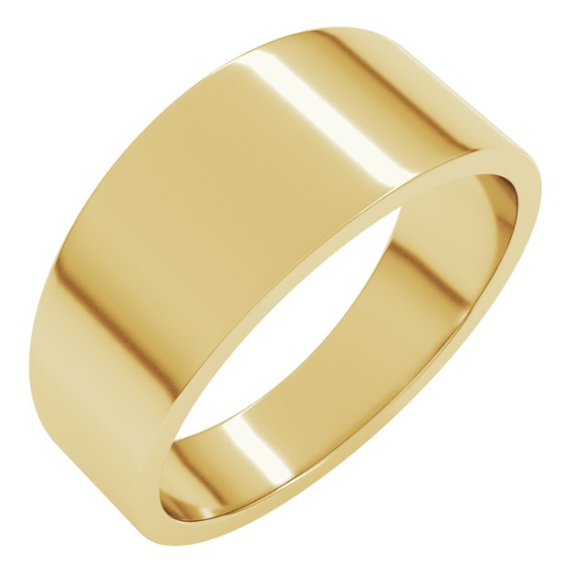 14K Yellow 8 mm Flat Tapered Band Size 10