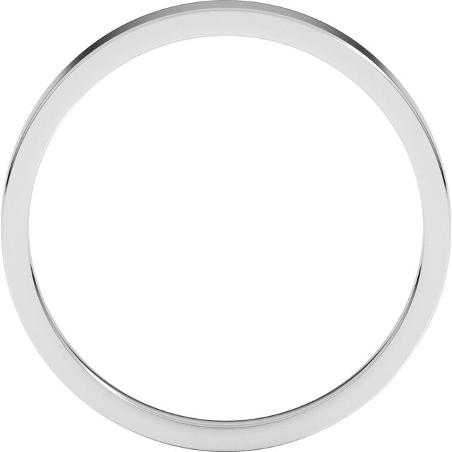 14K White 3 mm Flat Tapered Band Size 6