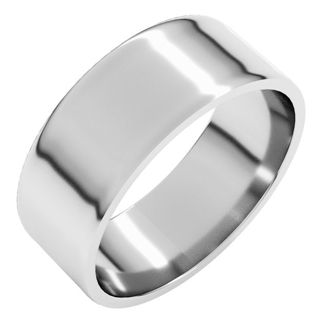 14K White 7 mm Flat Ultra-Light Band Size 6.5