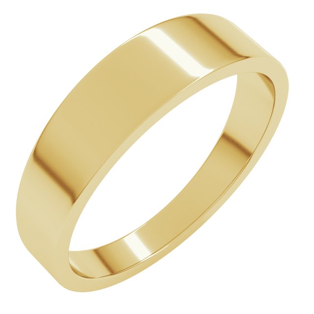 14K Yellow 5 mm Flat Tapered Band Size 6.5