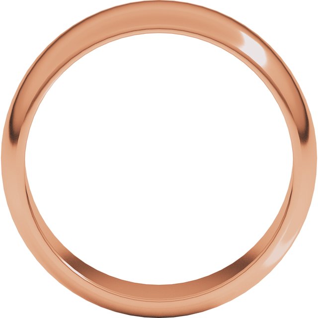 14k Rose 7 Mm Half Round Band Size 8.5
