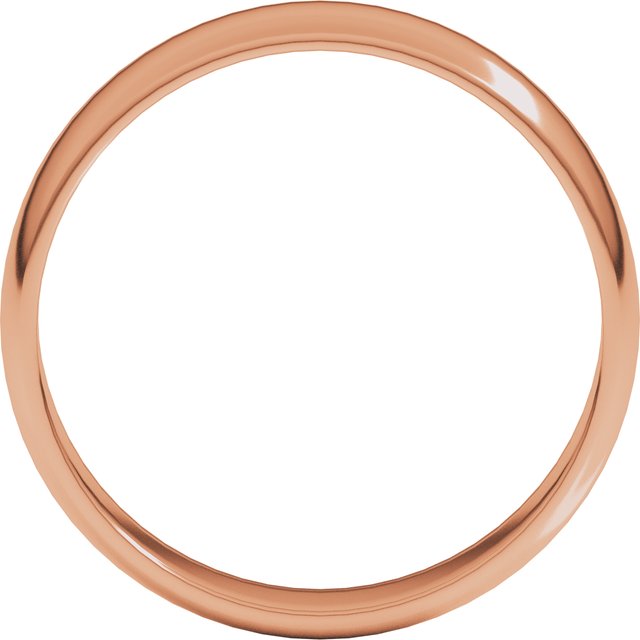 14k Rose 5 Mm Half Round Light Band Size 10