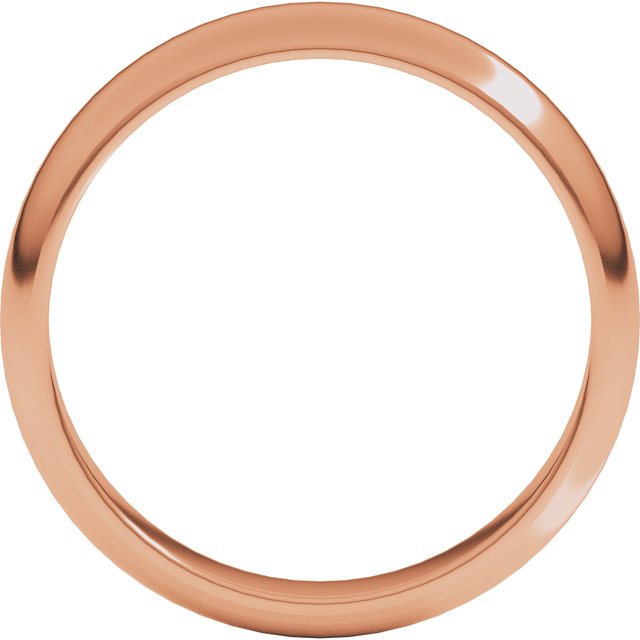 14K Rose 4 mm Half Round Band Size 8.5