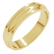 14K Yellow 4 mm Half Round Edge Band Size 12