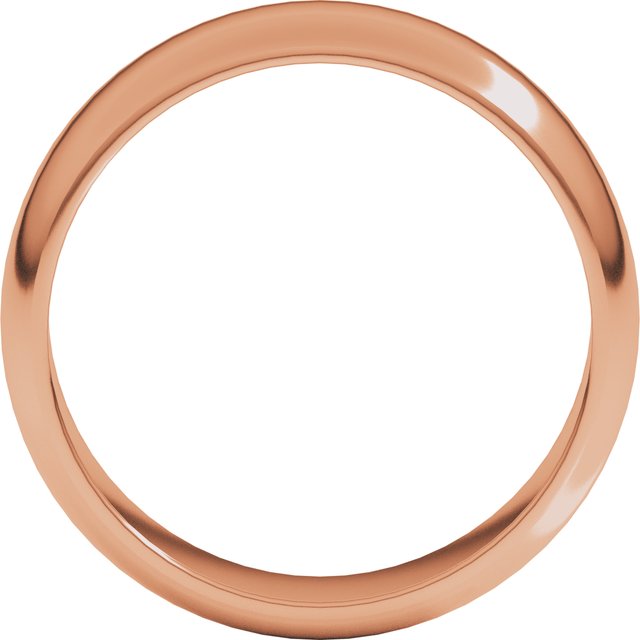 14k Rose 6 Mm Half Round Band Size 8.5