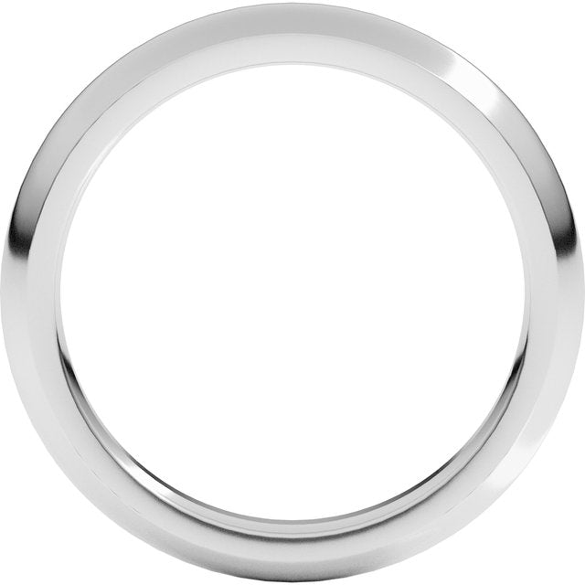 14K White 3 mm Half Round Comfort Fit Band Size 9.5