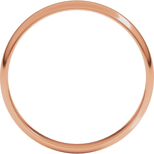 14K Rose 3 mm Half Round Ultra-Light Band Size 8.5