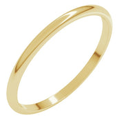 18K Yellow 1.5 mm Half Round Light Band Size 5