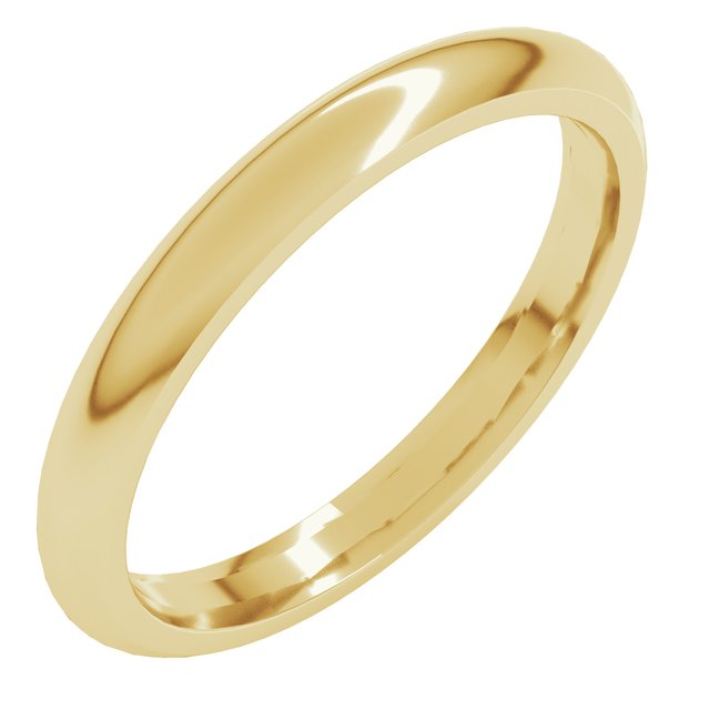 14K Yellow 2.5 mm Half Round Comfort Fit Band Size 7
