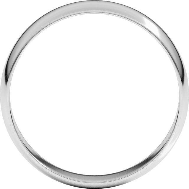 14K White 5 mm Half Round Ultra-Light Band Size 11