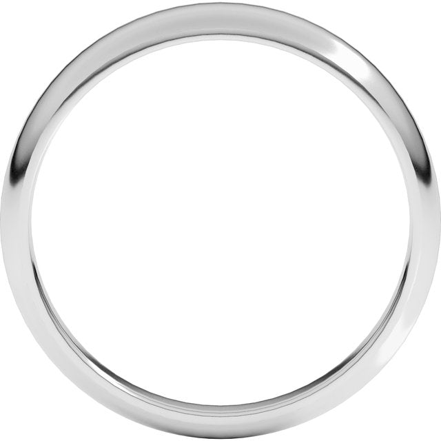 14K White 5 mm Half Round Tapered Band Size 8