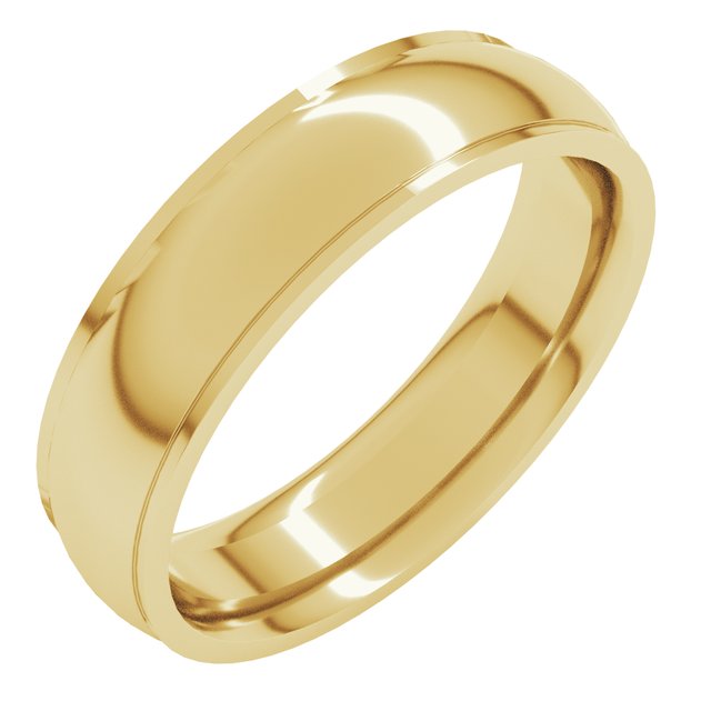 14k Yellow 5 Mm Comfort Fit Edge Band Size 7.5