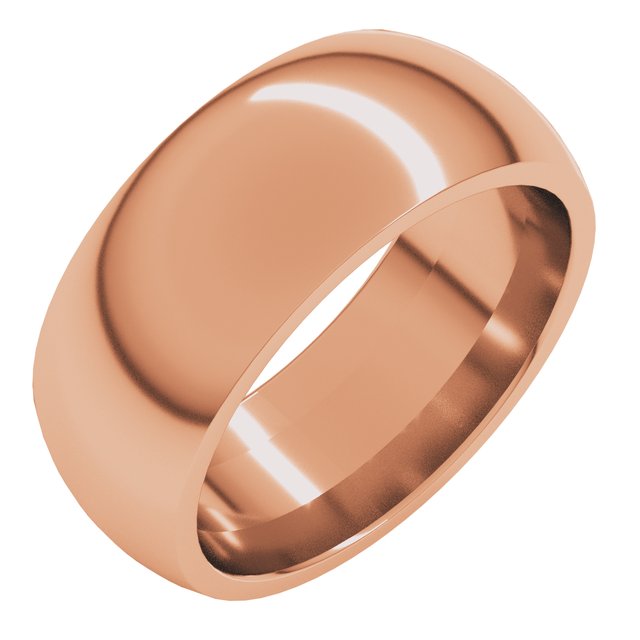 14k Rose 8 Mm Half Round Comfort Fit Band Size 14