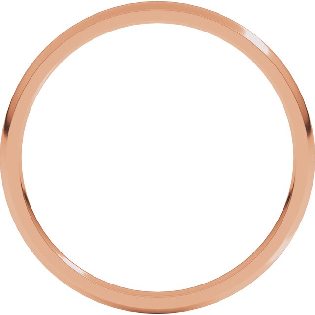 14k Rose 1.5 Mm Half Round Comfort Fit Light Band Size 7