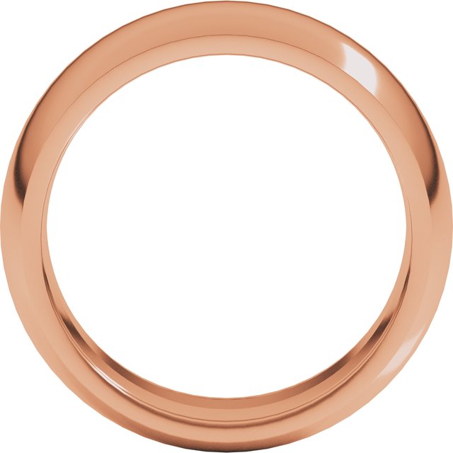 14k Rose 8 Mm Half Round Comfort Fit Band Size 14