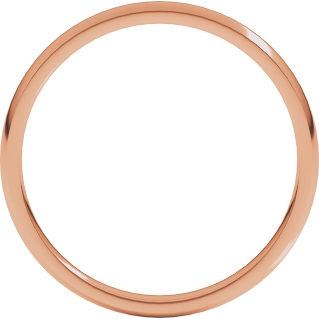 14K Rose 2 mm Half Round Comfort Fit Light Band Size 4